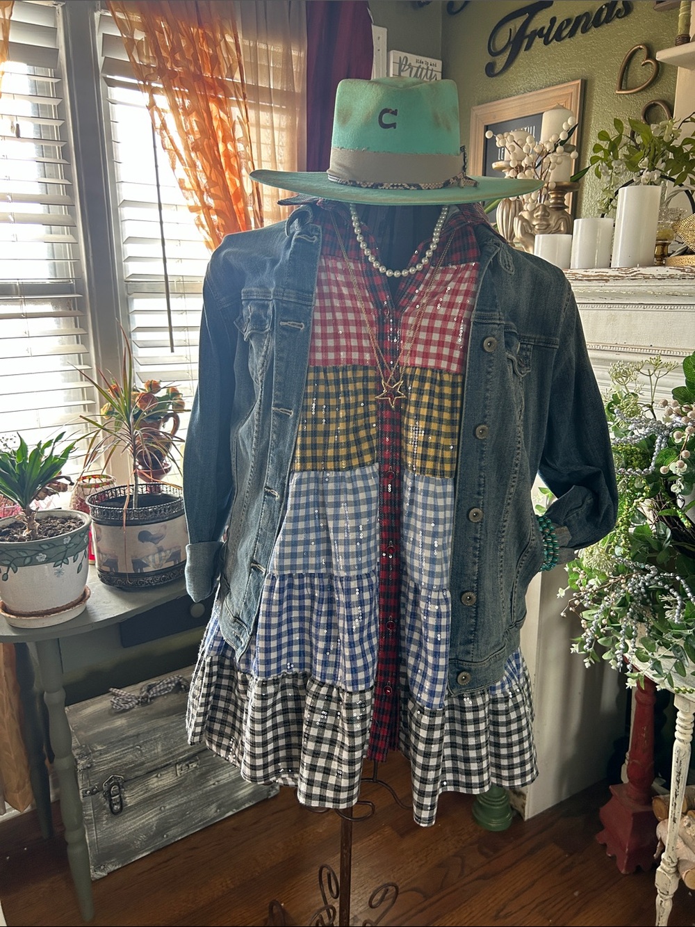 Queen of Sparkles  Multicolor Gingham Tiered Dress